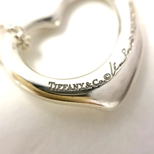 31034629315 37 03u Tiffany Co Open Heart Pendant 41cm SV925 Silver Necklace