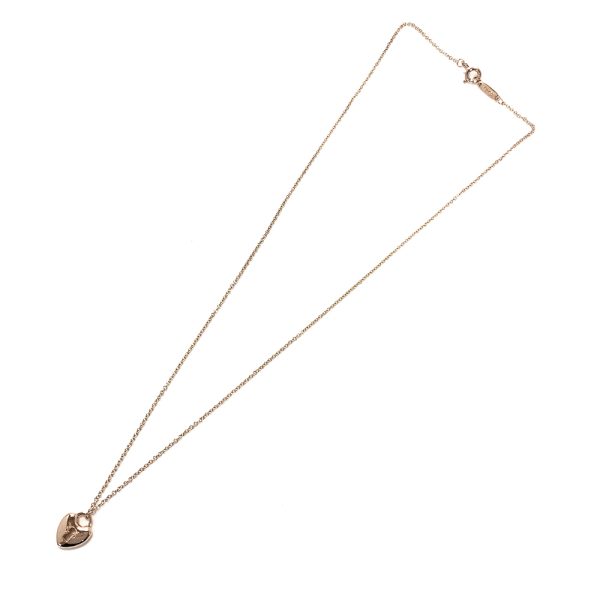 31034629315 43 05u Tiffany Co Heart Lock Pendant 40cm K18RG Necklace Rose Gold