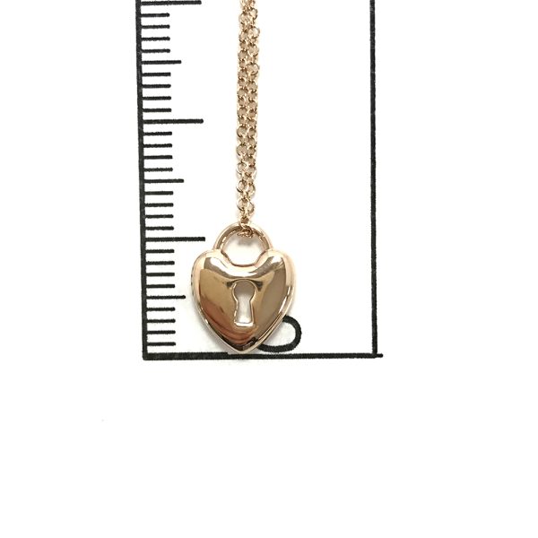 31034629315 43 10u Tiffany Co Heart Lock Pendant 40cm K18RG Necklace Rose Gold