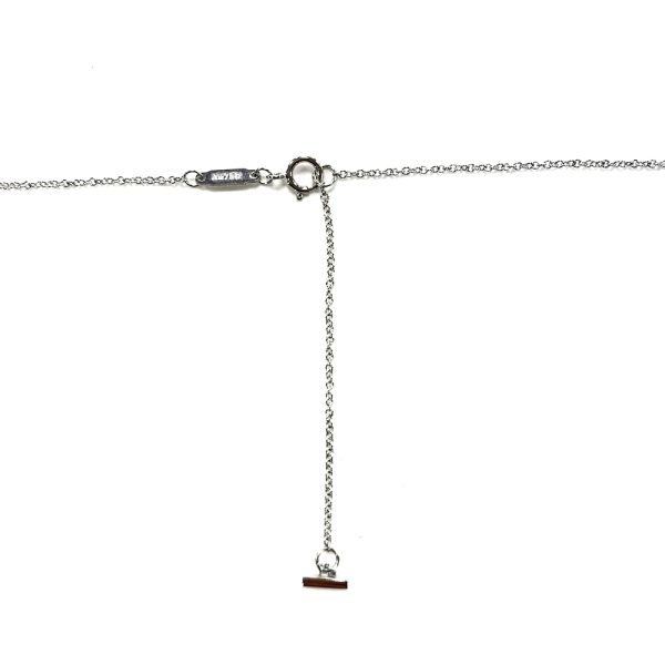 31034629315 46 03u Tiffany Co T Smile Small Necklace 45cm K18WG Pendant White Gold 30g