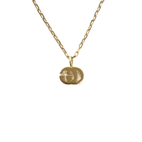 31034899315 9 02u Gucci GG Running K18PG Necklace Interlocking G Gold