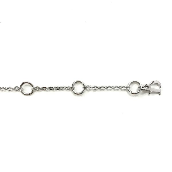 31035309315 1 06u Christian Dior Logo Bracelet 155 195cm Rhinestone Silver