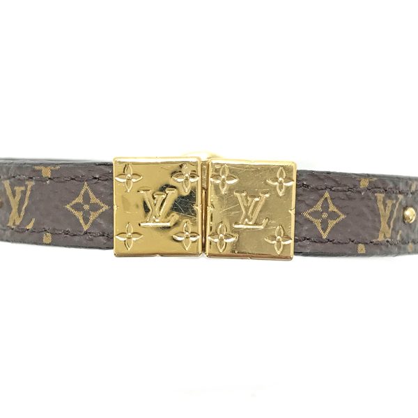 31035479315 8 04u Louis Vuitton Reversible LV Circle Bracelet 15cm Calf Leather Brown Black