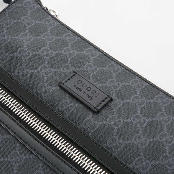 320100kma890043 4 GUCCI GG Supreme Canvas Leather Shoulder Bag Black