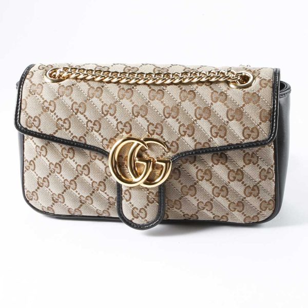 320100kwa290016 GUCCI Chain Shoulder Bag GG MARMONT 20 HVKEG Fit House