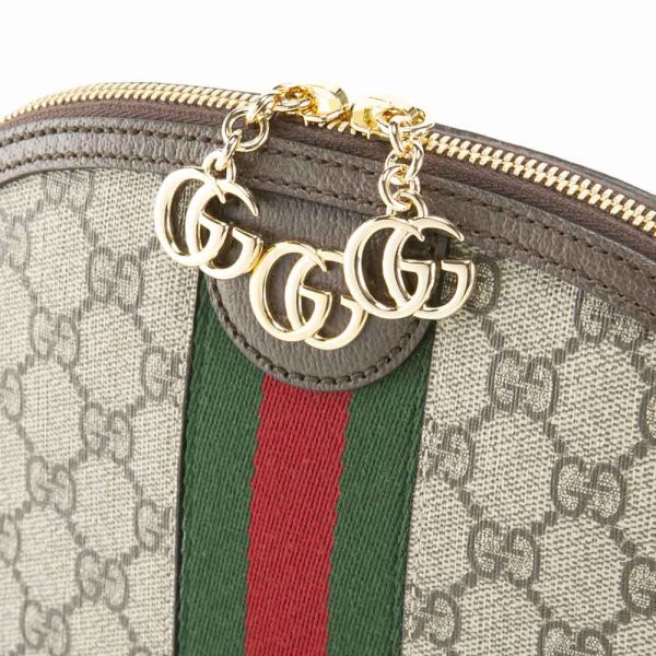 320100kwa290025 4 GUCCI Ophidia GG Supreme Canvas Leather Shoulder Bag Beige