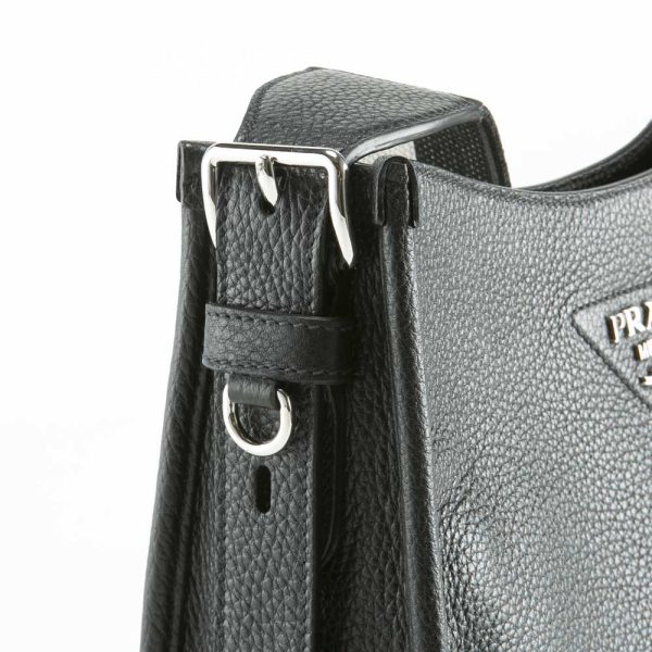 320100kwa390006 6 Prada Vittelo Daino Leather Soft Shoulder Bag Black