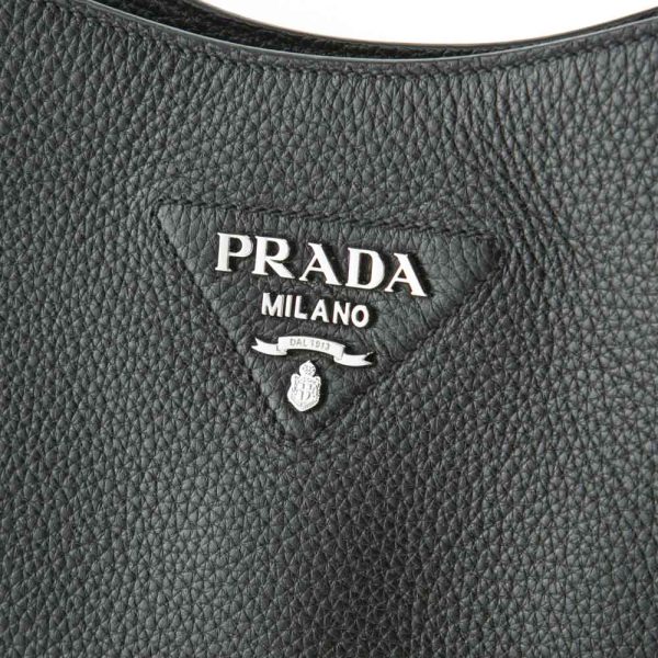 320100kwa390006 7 Prada Vittelo Daino Leather Soft Shoulder Bag Black