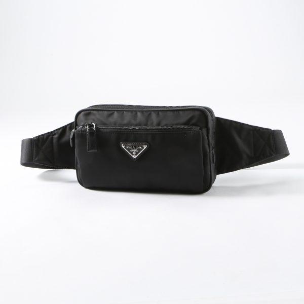 320110kma290001 Prada ReNylon Saffiano Crossbody Waist Bag Body Bag Black