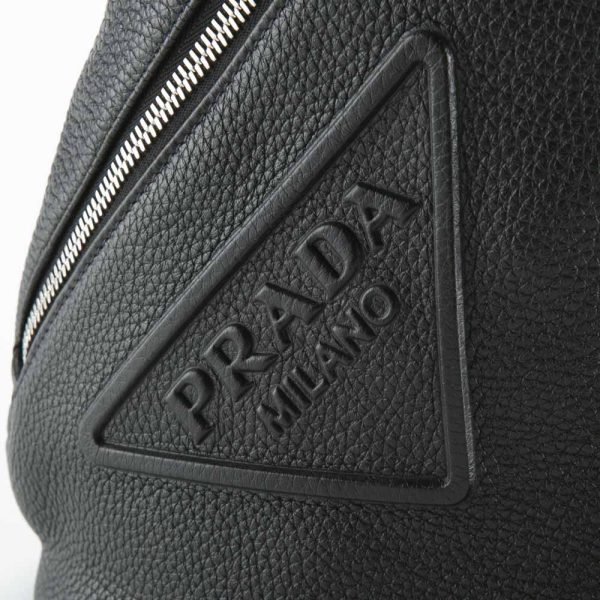 320110kma290013 5 Prada Vitello Daino Waist Bag Leather Body Bag Black