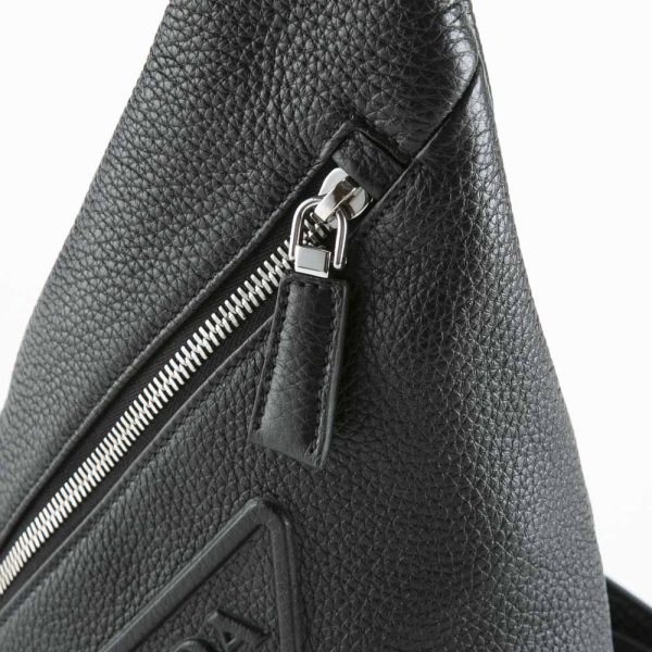 320110kma290013 7 Prada Vitello Daino Waist Bag Leather Body Bag Black