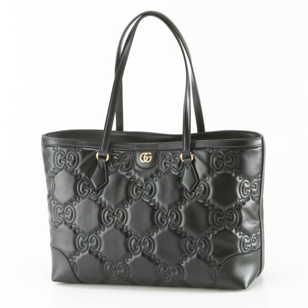 320200kwa290271 Gucci Hand Tote Bag GG Matelasse Quilted Leather Black