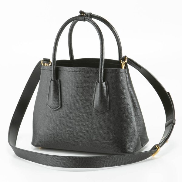 320200kwa390005 1 Prada Hand Tote Bag Double Saffiano Leather Mini Bag Black