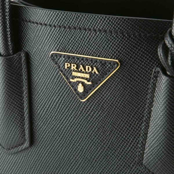 320200kwa390005 4 Prada Hand Tote Bag Double Saffiano Leather Mini Bag Black