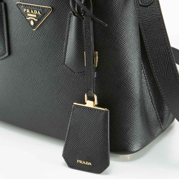 320200kwa390005 5 Prada Hand Tote Bag Double Saffiano Leather Mini Bag Black