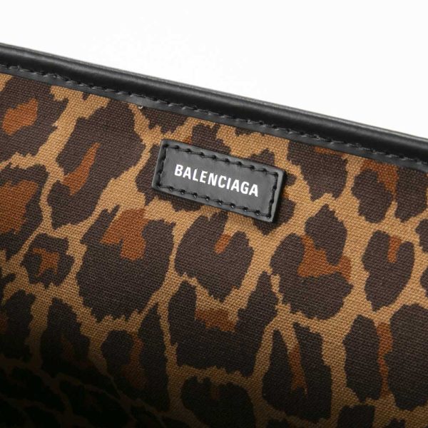 320200kwa390294 8 Balenciaga Handbag Tote Bag Navy Cabas SM Medium Leopard Canvas