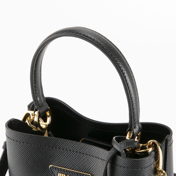 320200kwa490002 4 Prada Saffiano Panier Small Bag Calf Leather Black