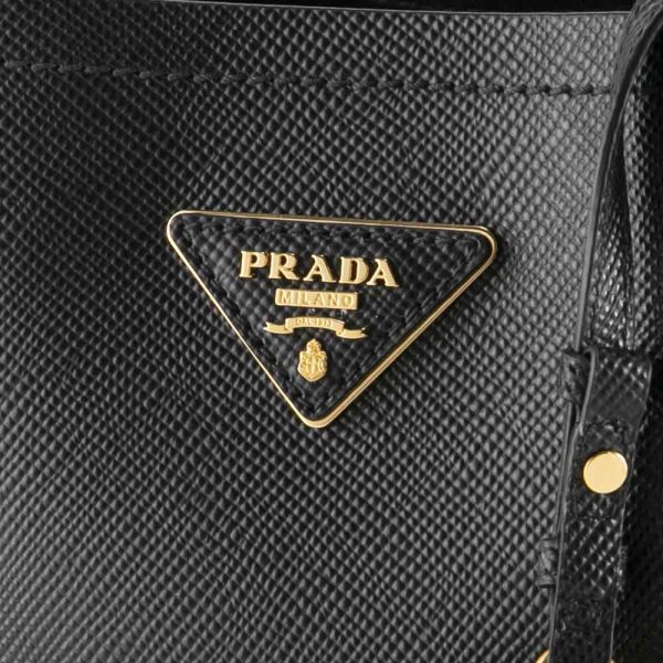 320200kwa490002 7 Prada Saffiano Panier Small Bag Calf Leather Black