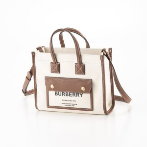 320200kwa490089 Burberry Handbag Tote Bag Beige Brown Canvas Mini Freya