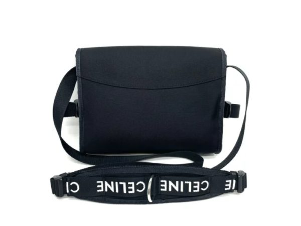 33645 2 Celine Trekking Messenger Nylon Shoulder Bag Black