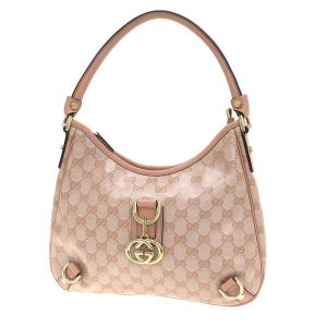 34000450 1 Gucci GG Coating Canvas Medium Tote Bag Brown Pink