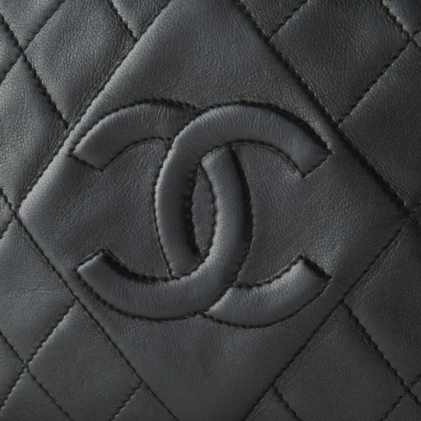 340100kwh290067 6 Chanel Lamb Matelasse Fringe Shoulder Bag Lambskin Black