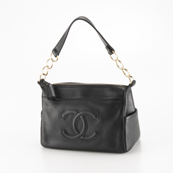 340100kwh390093 Chanel Coco Mark Large One Shoulder Bag Black