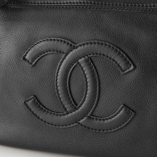 340100kwh390093 6 Chanel Coco Mark Large One Shoulder Bag Black