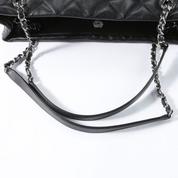 340200kwh190401 4 Chanel Caviar Skin Chain Tote Bag Black