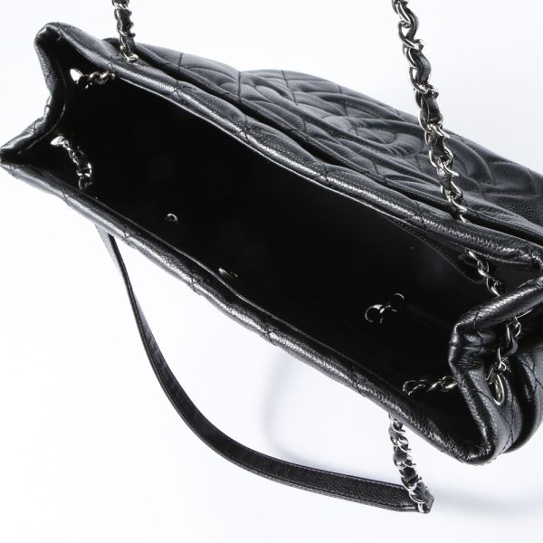 340200kwh190401 6 Chanel Caviar Skin Chain Tote Bag Black