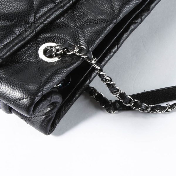 340200kwh190401 7 Chanel Caviar Skin Chain Tote Bag Black