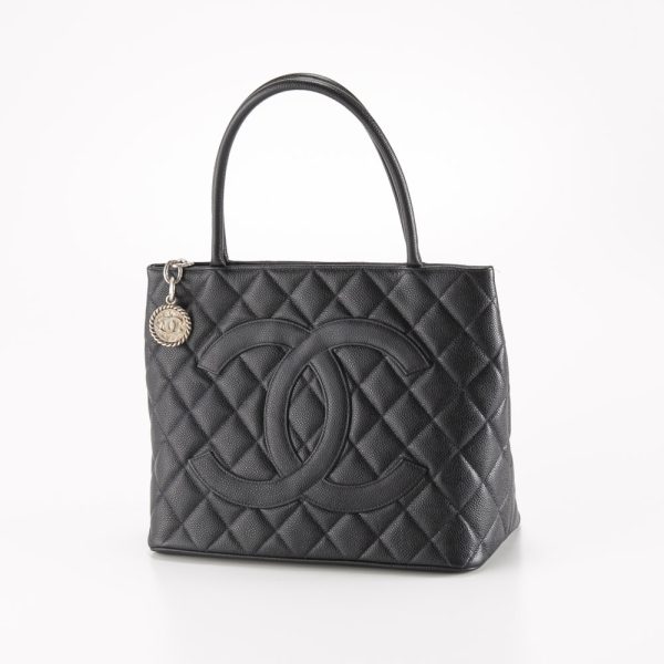 340200kwh390459 Chanel Caviar Skin Reproduction Tote Bag Navy