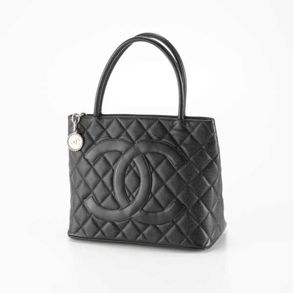 340200kwh490082 Chanel Caviar Skin Reproduction Tote Bag Black