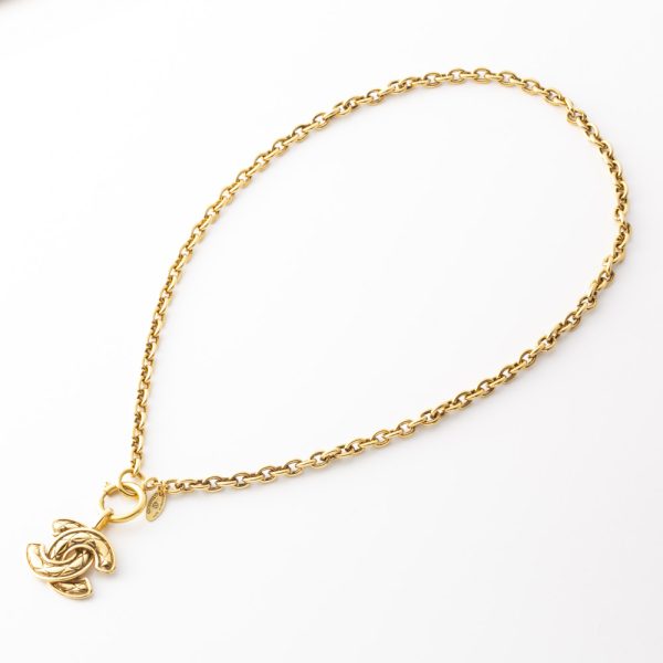 340630kw 1 CHANEL Coco Mark K18 Necklace Gold