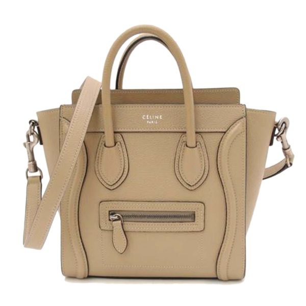 36264 1 Celine Hand Diagonal Hook Nano Shopper Luggage Bag Beige