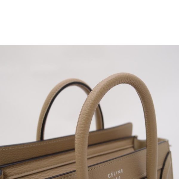 36264 5 Celine Hand Diagonal Hook Nano Shopper Luggage Bag Beige