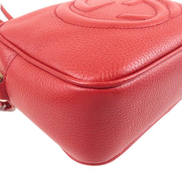 36683 5 6 GUCCI Soho Leather Small Disco Crossbody Shoulder Bag Red