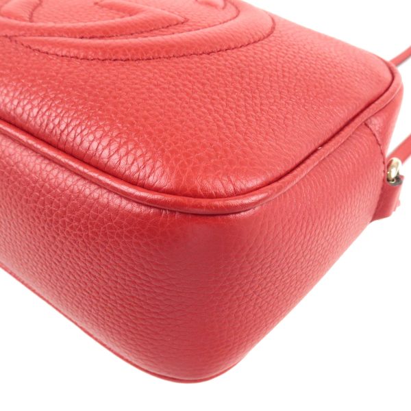 36683 5 7 GUCCI Soho Leather Small Disco Crossbody Shoulder Bag Red