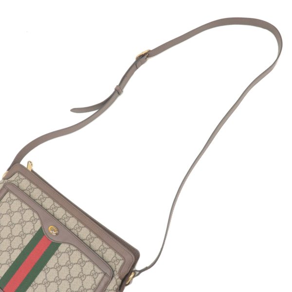 36789 14 4 GUCCI Ophidia GG Supreme Leather Medium Crossbody Shoulder Bag Beige Brown