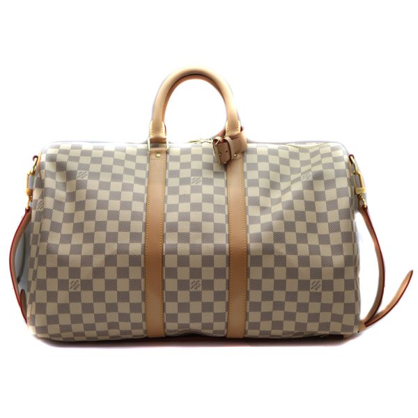 3722 2 Louis Vuitton Keepall Bandouliere 45 Boston Damier Bag White