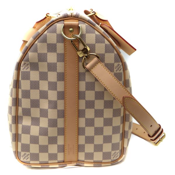 3722 4 Louis Vuitton Keepall Bandouliere 45 Boston Damier Bag White