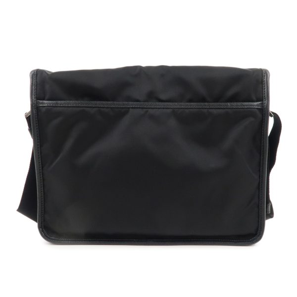 37430 9 2 Prada Nylon Leather Shoulder Bag Black