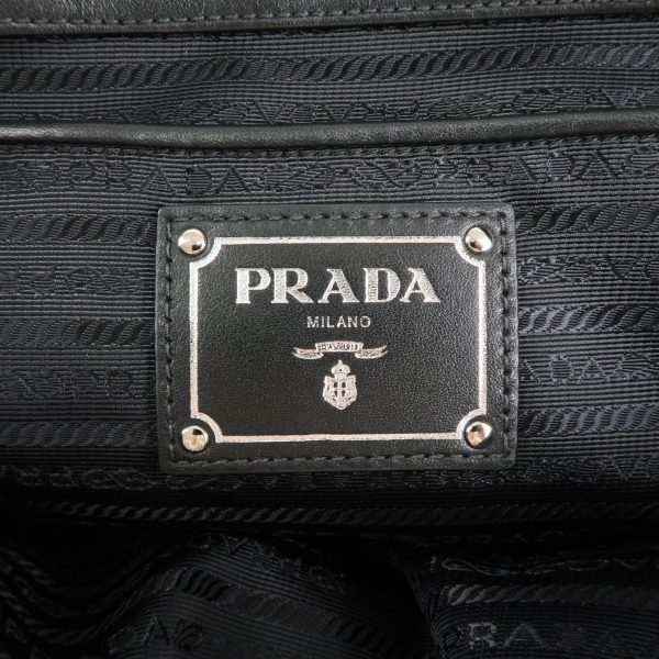 37444 2 11 Prada Nylon Leather 2way Handbag Shoulder Bag Black