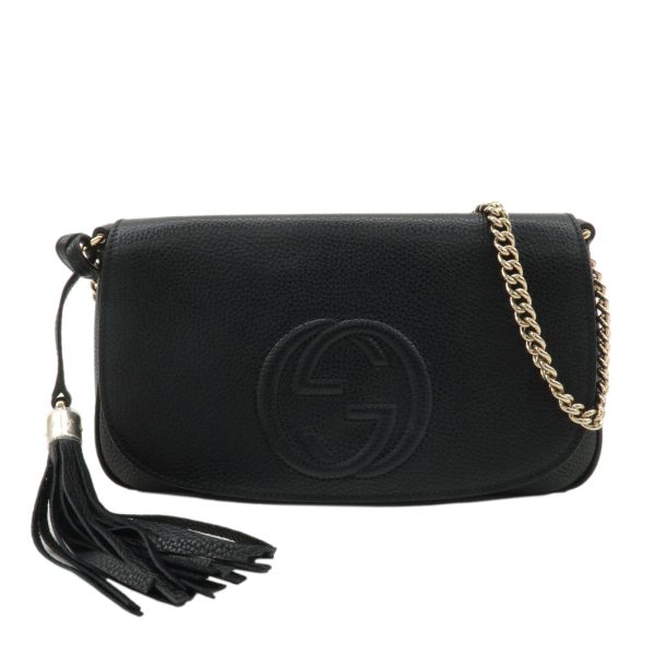 37490 8 1 Gucci Soho Leather Chain Shoulder Bag Black