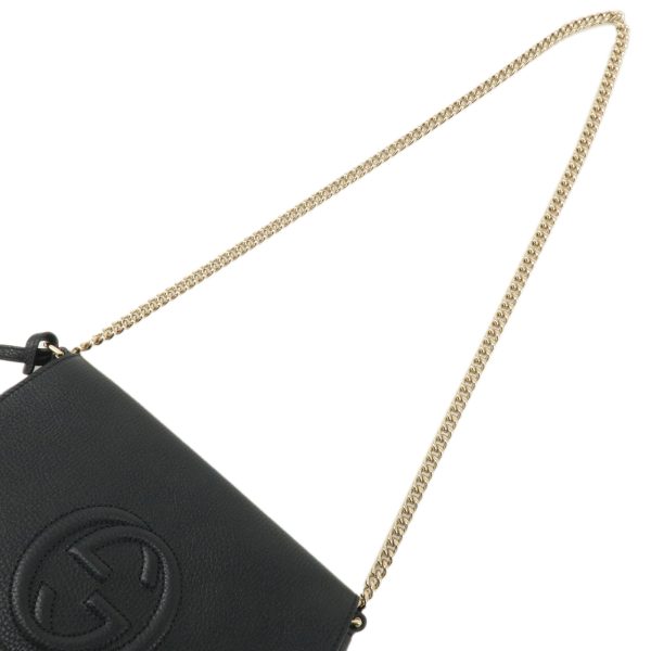 37490 8 4 Gucci Soho Leather Chain Shoulder Bag Black