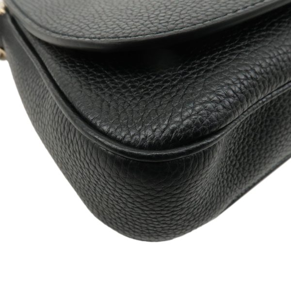 37490 8 5 Gucci Soho Leather Chain Shoulder Bag Black