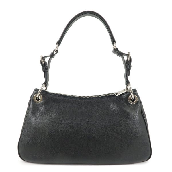 37563 11 2 Prada Vitello Phenix Leather Shoulder Bag Black