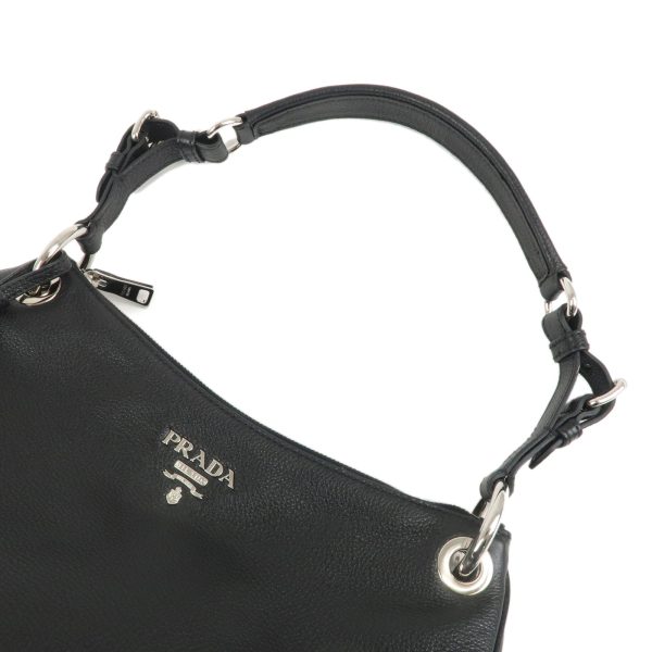 37563 11 4 Prada Vitello Phenix Leather Shoulder Bag Black