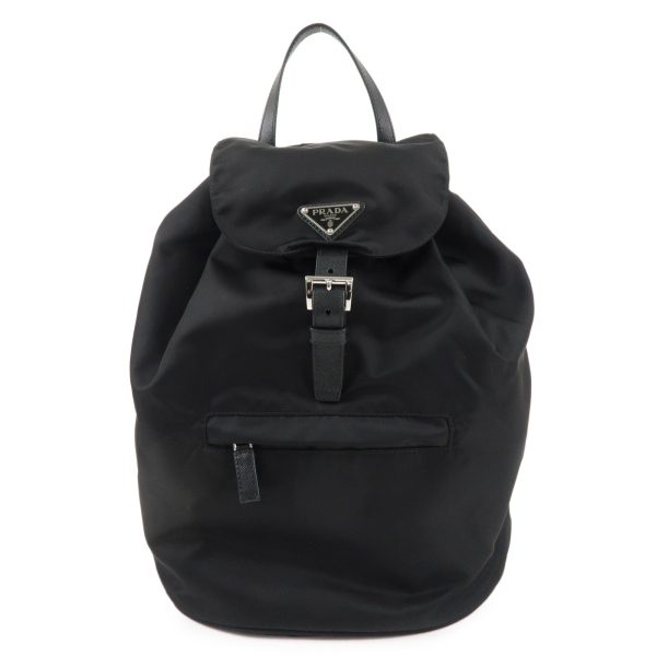 37626 9 1 Prada Nylon Leather Backpack Black