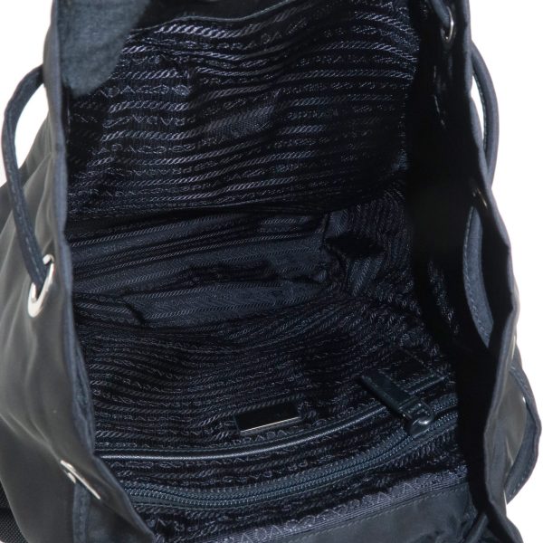 37626 9 10 Prada Nylon Leather Backpack Black